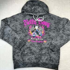 Betty Boop Los Angeles Biker Motorcycle Hooded Sweatshirt Women's Size Large NWT